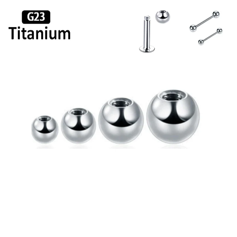 

10pcs/lot 16G 14G F136 Titanium Piercing Labret Nipple Tongue Studs Earrings Jewelry Accessories Mirror Polish 3/4/5mm Ball Top