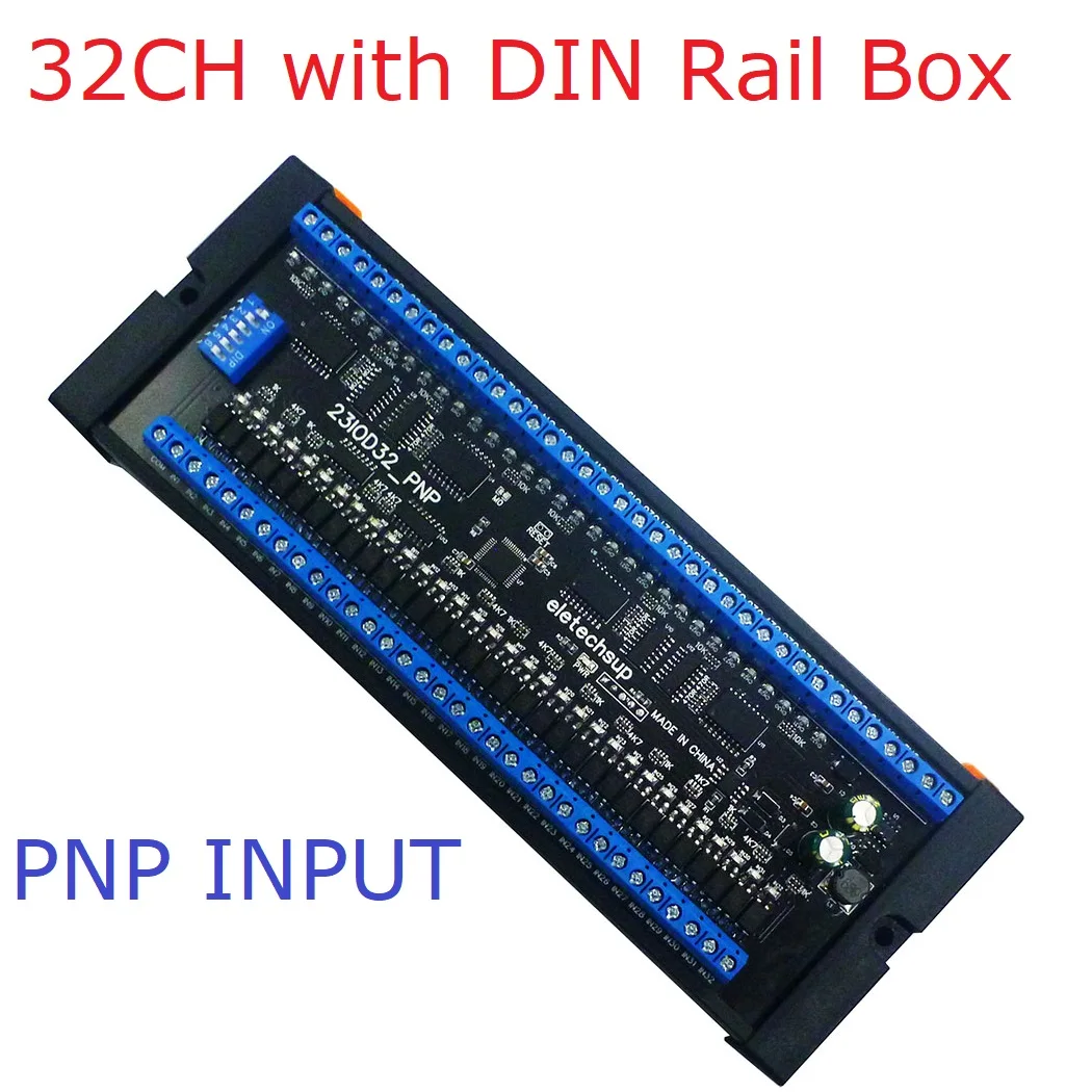 

32CH NPN/PNP Optically Isolated Input & 300MA NPN Solid State Relay Output RS485 Modbus RTU PLC IO Expansion Board