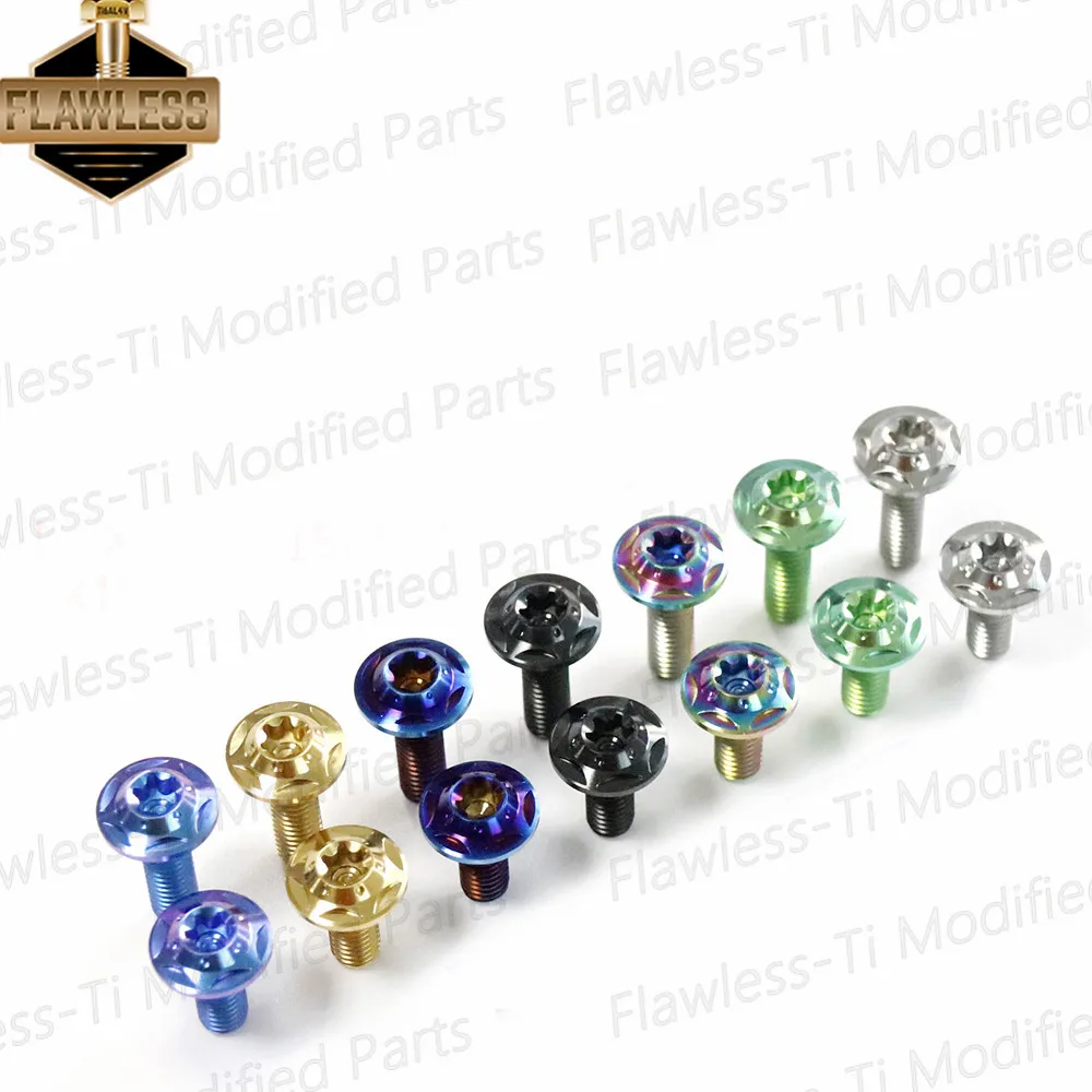 FLAWLESSTI Gr5 Titanium Bolts CNC Bolts Front Fender Exhaust Pipe Visor Bolt M6X10-25 mm for Honda Forza 350 Yamaha Xmax 300