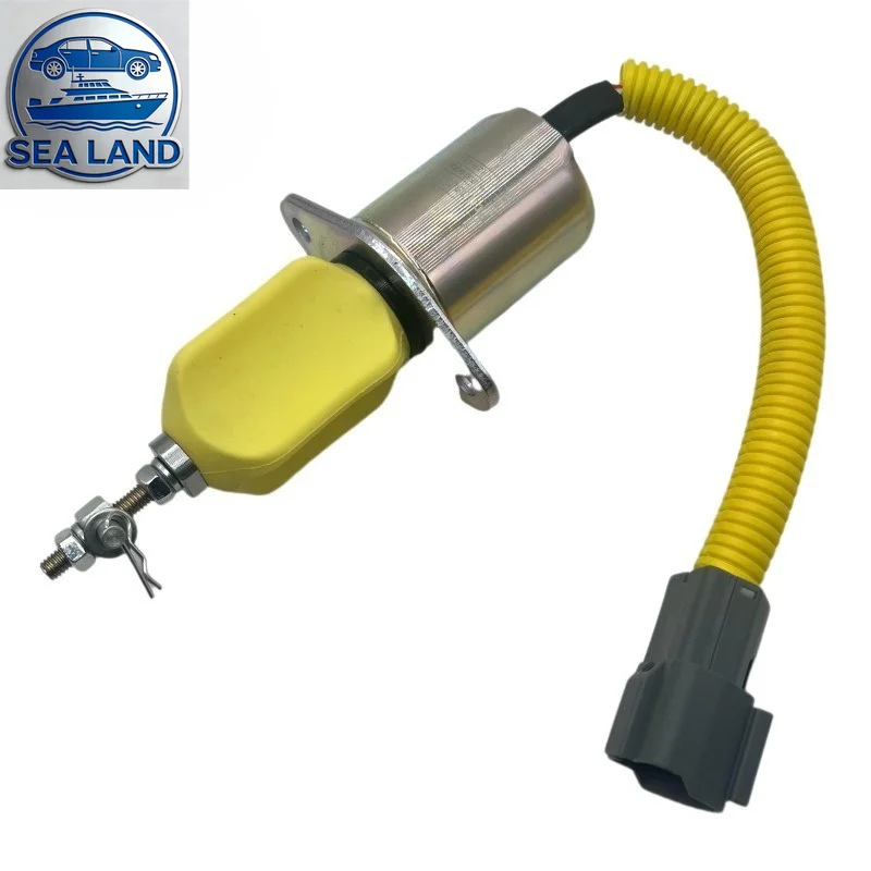 12V Fuel Shut Off Solenoid 1751ES-12A3UC12B1S For Yanmar 4TNE94 Hyundai Excavator R60-5 R210-5 R335-7