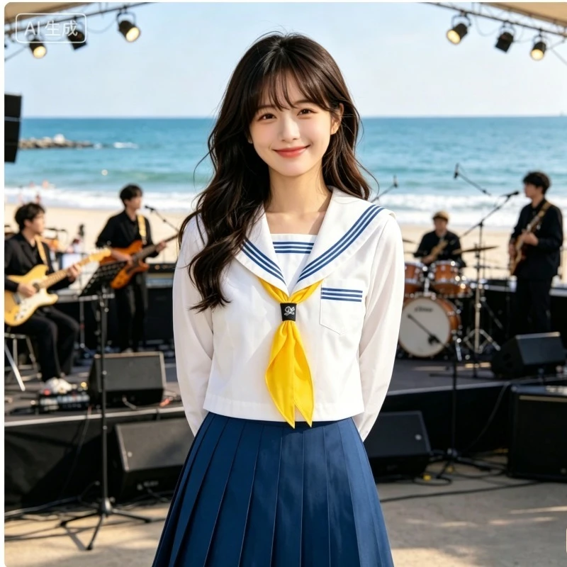 

Classic JK Uniform Pleated Skirt,Sweet Preppy Japanese Style Casual Bottom For Daily Campus Student And Daily Matching Outfit