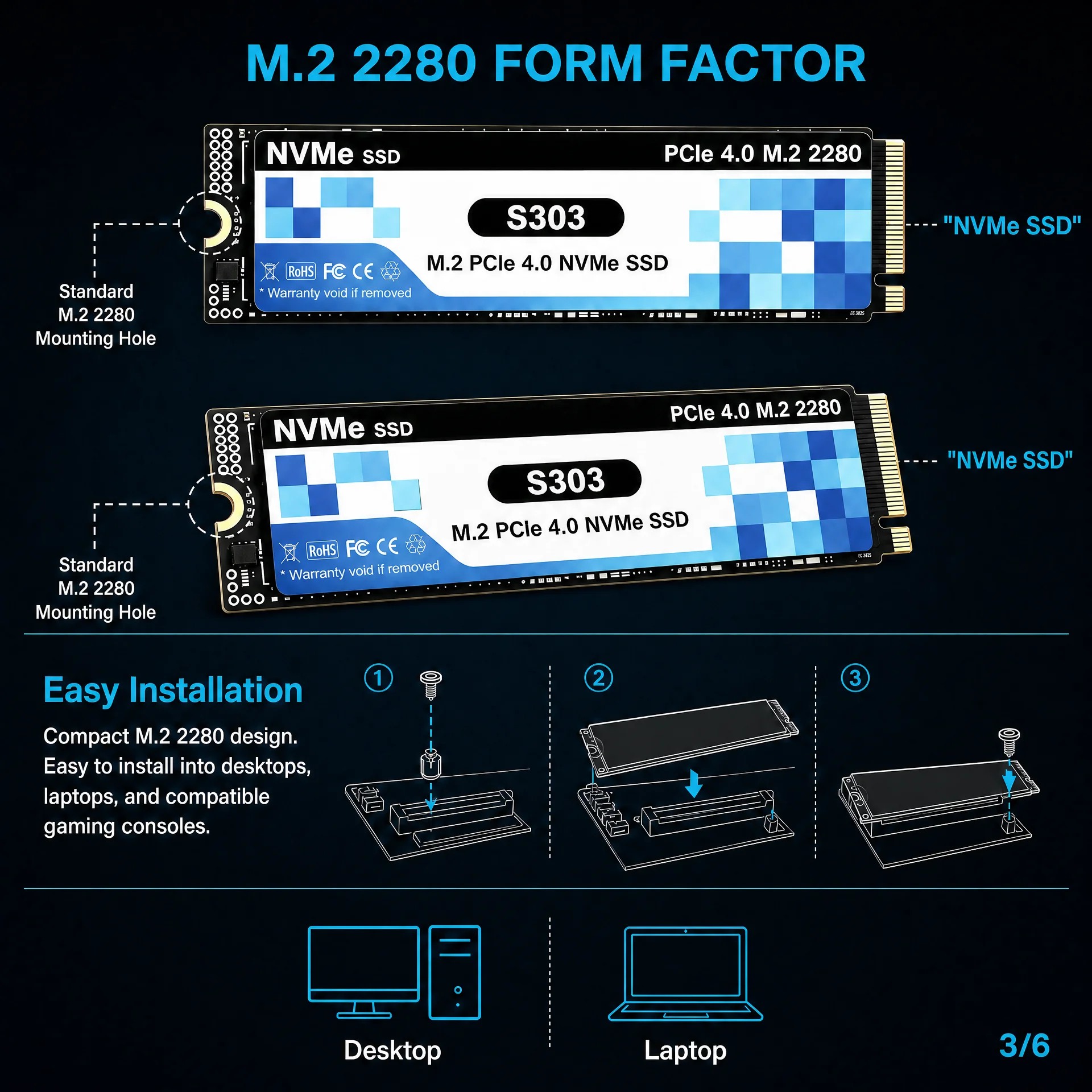 S303 NVMe M.2 SSD PCIe 4.0 500 - M.2 Nvme 4Tb Pcie 4.0 Ssd recension och pris