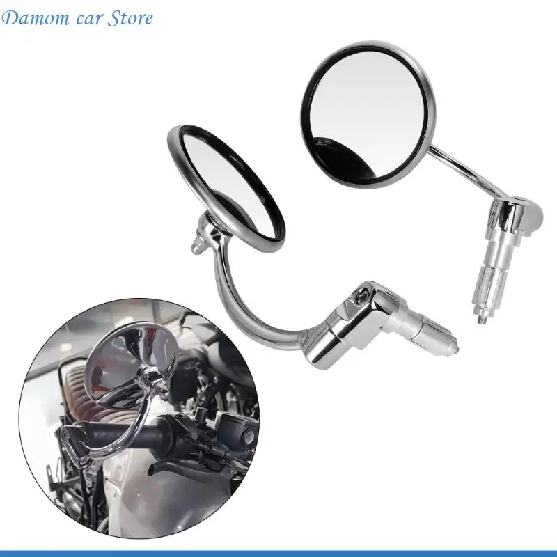 A2UC Multifunction Motorcycle Handlebar Mirror Round Aluminum Strong Weather Resistant