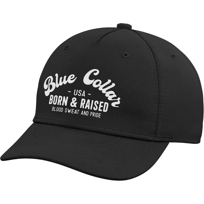 USA Patriotic Blue Collar Blood Sweat & Pride Blue Collar Adjustable Baseball Hat