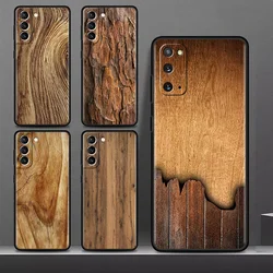 Carved Wood Case For Samsung Galaxy S24 Ultra S22 S20 FE S21 S23 Plus 5G Note 20 10 Lite Silicone Phone Cover Black Soft Cover