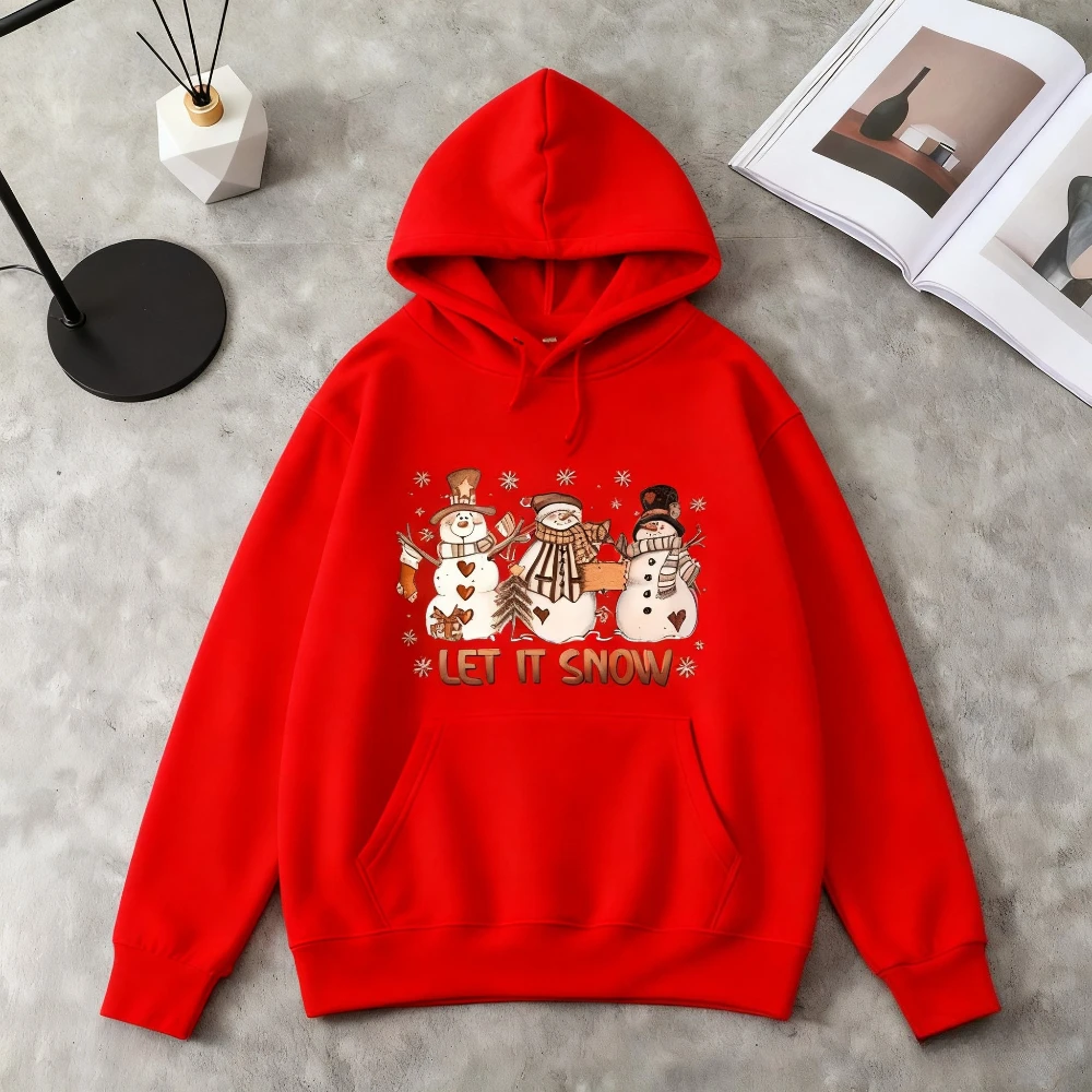 جديد Let It سنو ثلج عيد الميلاد البلوز مضحك لطيف عيد الميلاد هوديي الرجعية عيد الميلاد ملابس النساء خريف شتاء ملابس الشارع الشهير غير رسمية #3