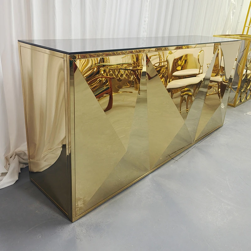 Fashionable Bar Furniture Gold Mirror Stainless Steel Counter for Hotels Dining Living Room Hall Apartment
