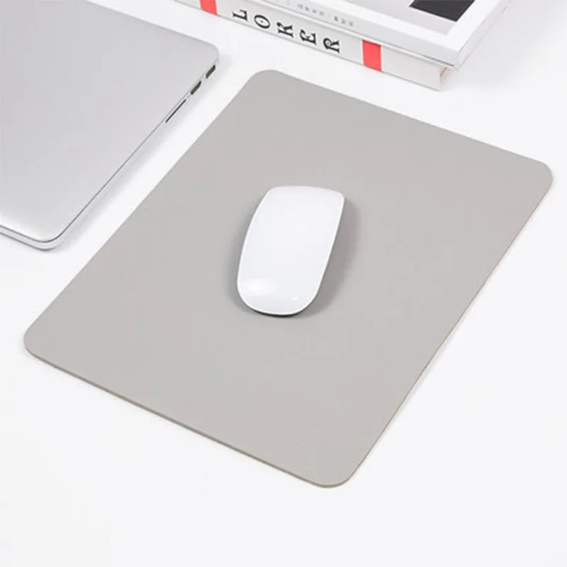 Small Size Office Mouse Pad Colorful Double-side Waterproof Desktop Protector Mat PU Leather Non-slip Mouse Pad For PC Computer