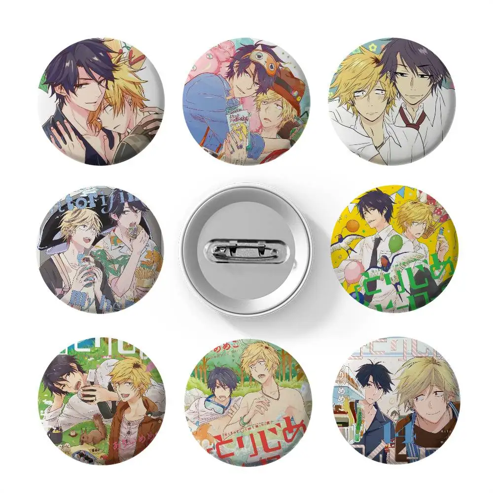 H-hitorijime بطلي أنيمي شارات مستديرة رائعة شارة دبابيس الإبداعية دبابيس للملابس قبعة ظهره هدية اكسسوارات #1