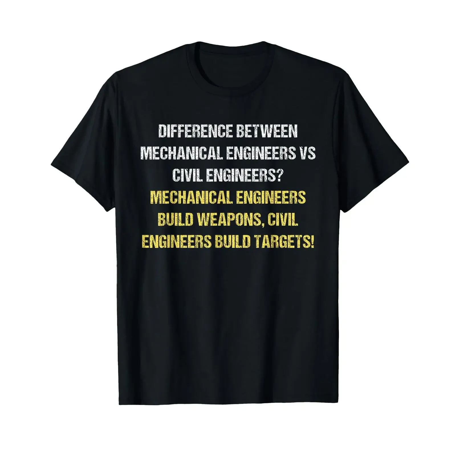 T-shirt humoristique pour ingénieurs en mécanique, motif « les ingénieurs en mécanique construisent des armes », vintage, lavé, doux, polyvalent, unisexe, élégant, respirant
