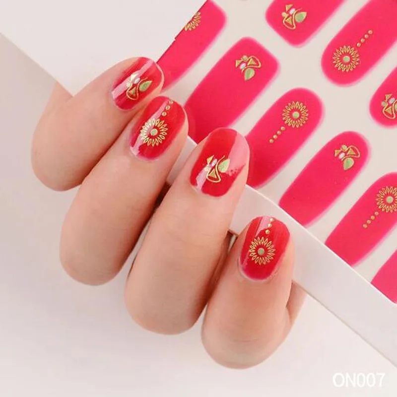 Fake Nail Stickers Decals 3D Drill Decals Tattoo Sliders For Nails Manicure Art Finger Nails Polish Decals Nails Accessories