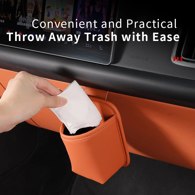 Car Glove Box Hanging Storage Organizer Punch-Free Cup Holder Mini Trash Bag for Water Bottle Tissue Garbage view 3