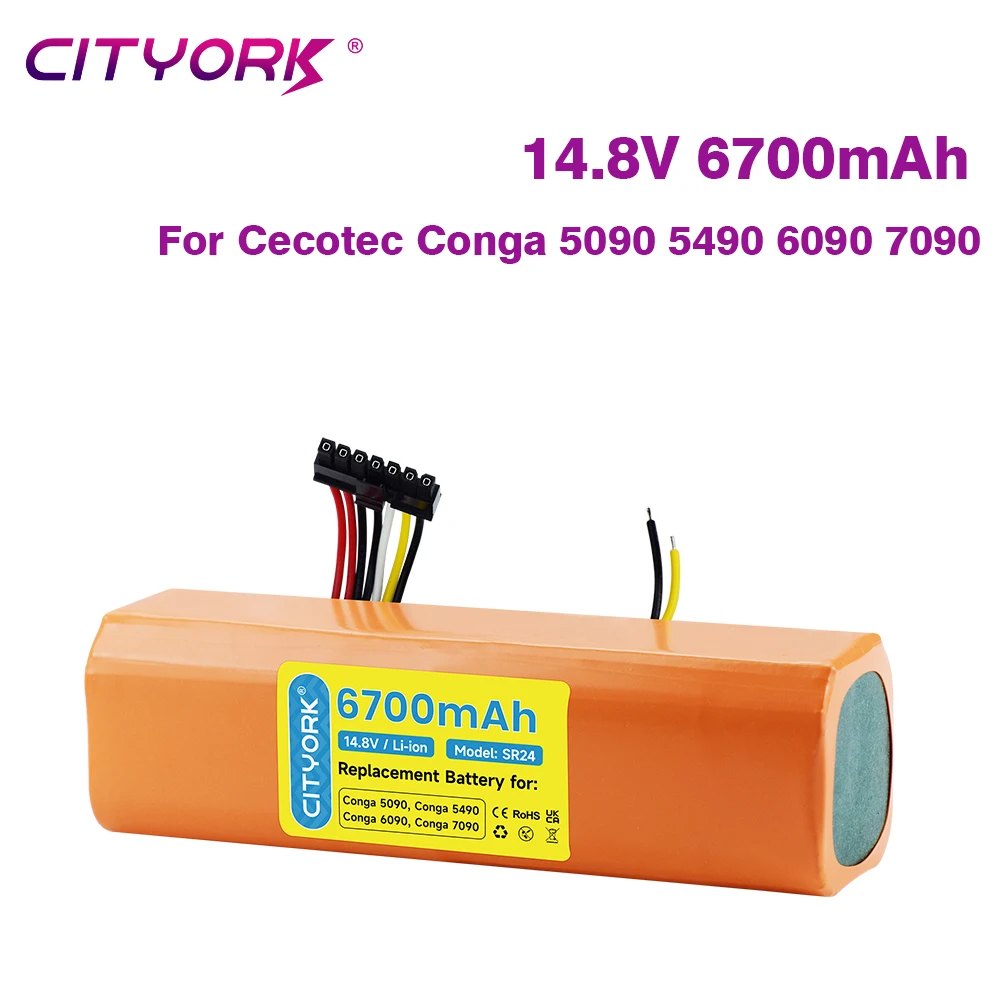 

6700 mAh For Cecotec Conga 5090 5490 6090 7090 robot Battery Vacuum Cleaner Sweeper Replacement battery Li-ion battery