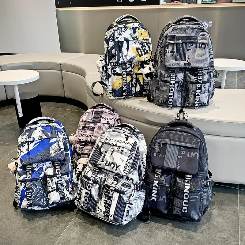 School Backpack for Teenage Boys Cool Schoolbag Waterproof Travel Backpack College Large Bookbag Kids School Bags