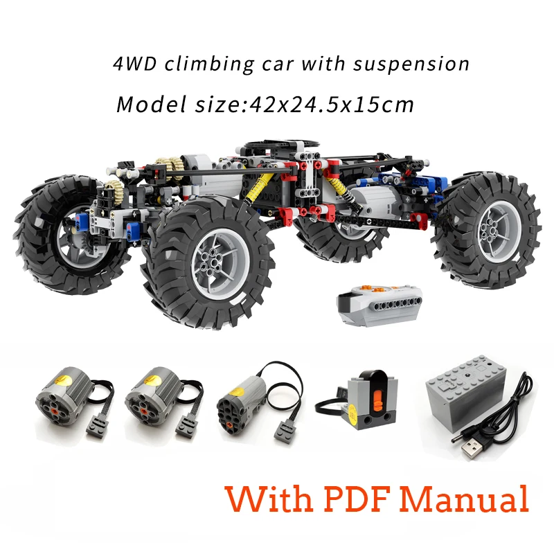 MOC 창의적인 전기차 프론트 브리지 블록 액세서리 클라이밍 카 모델 DIY 교육용 장난감 어린이 선물