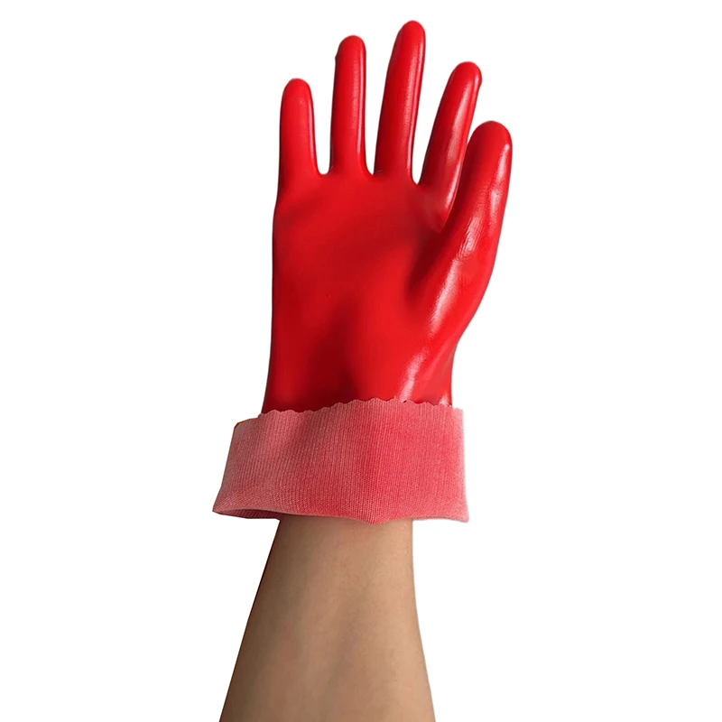 PVC Full-Dip Plastic Waterproof Gloves Anti-Slip Wear-Resistant Gloves Oil-Resistant Thickened Work Rubber Labor Protection