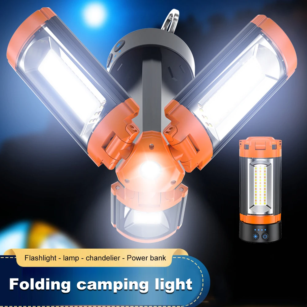 

Folding Camping Light Rechargeable Camping Lantern Power Display Foldable Tent Lamp Portable Camping Light for Adventure Fishing