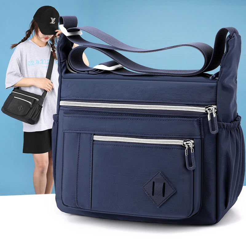 7 cor pano crossbody senhoras casual ombro saco de náilon à prova dwaterproof água bolsa diário ou feminino viagem de compras messegerbag