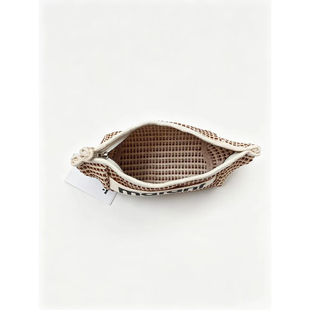 Bolso de mujer tejido a mano, bolso tipo tote nuevo, bolso de playa, diseño a rayas de gran capacidad, neceser, monedero.