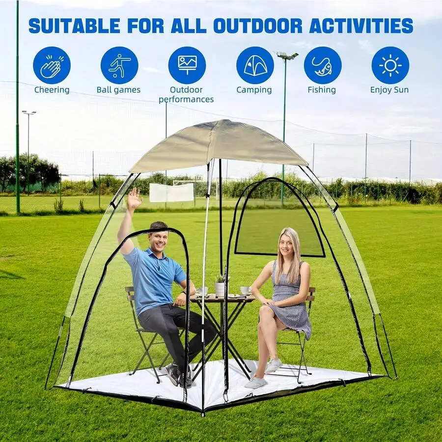 Sports Tent, Super Large 1-3 Person Transparent Waterproof Tent, Outdoor Clean Bubble Tent,Rain Shelter For Watching Sports Even