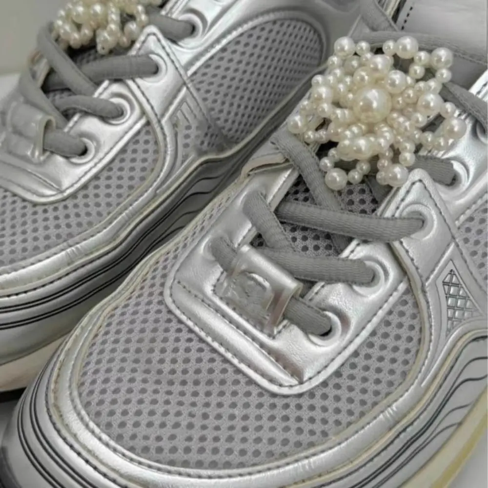 활 진주 열쇠 고리, 수제 스니커즈, 신발 버클, 비즈 활, 패션