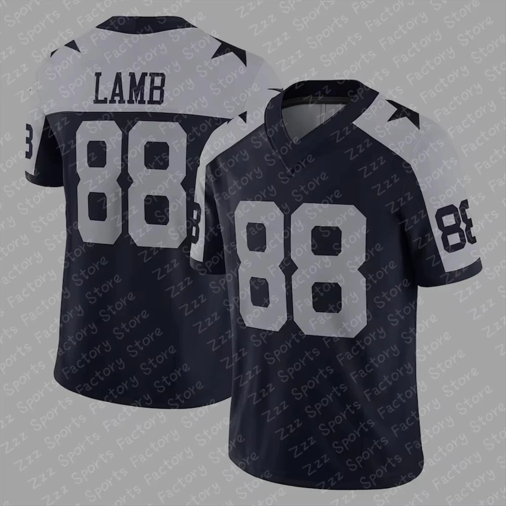 25 Men's Dallas Cowboys CeeDee Lamb Classic Jersey No.88 Short-Sleeved Outdoor Summer T Shirt Oversized Clothing Top Tees Kids