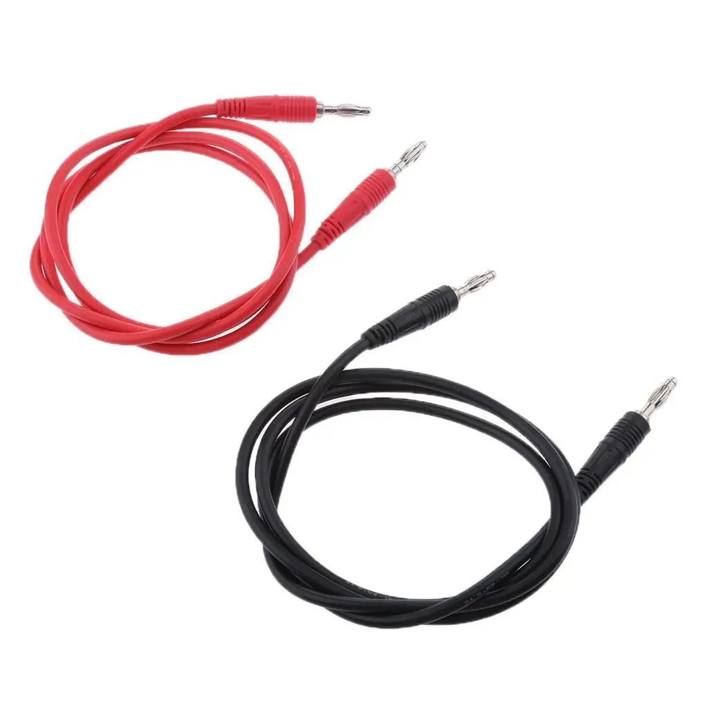 Silicone Banana Test Cable 1m 4mm Stackable Banana Plug Wire 1000V 15A for Lab Electrical Measurement