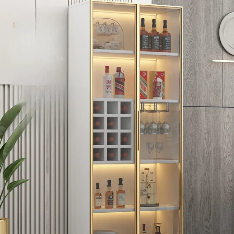 Living Room Display Wine Cabinets Simplicity Glass Wall Luxury Wine Cabinets Storage Modern Meuble Vin Bar Furniture QF50JG