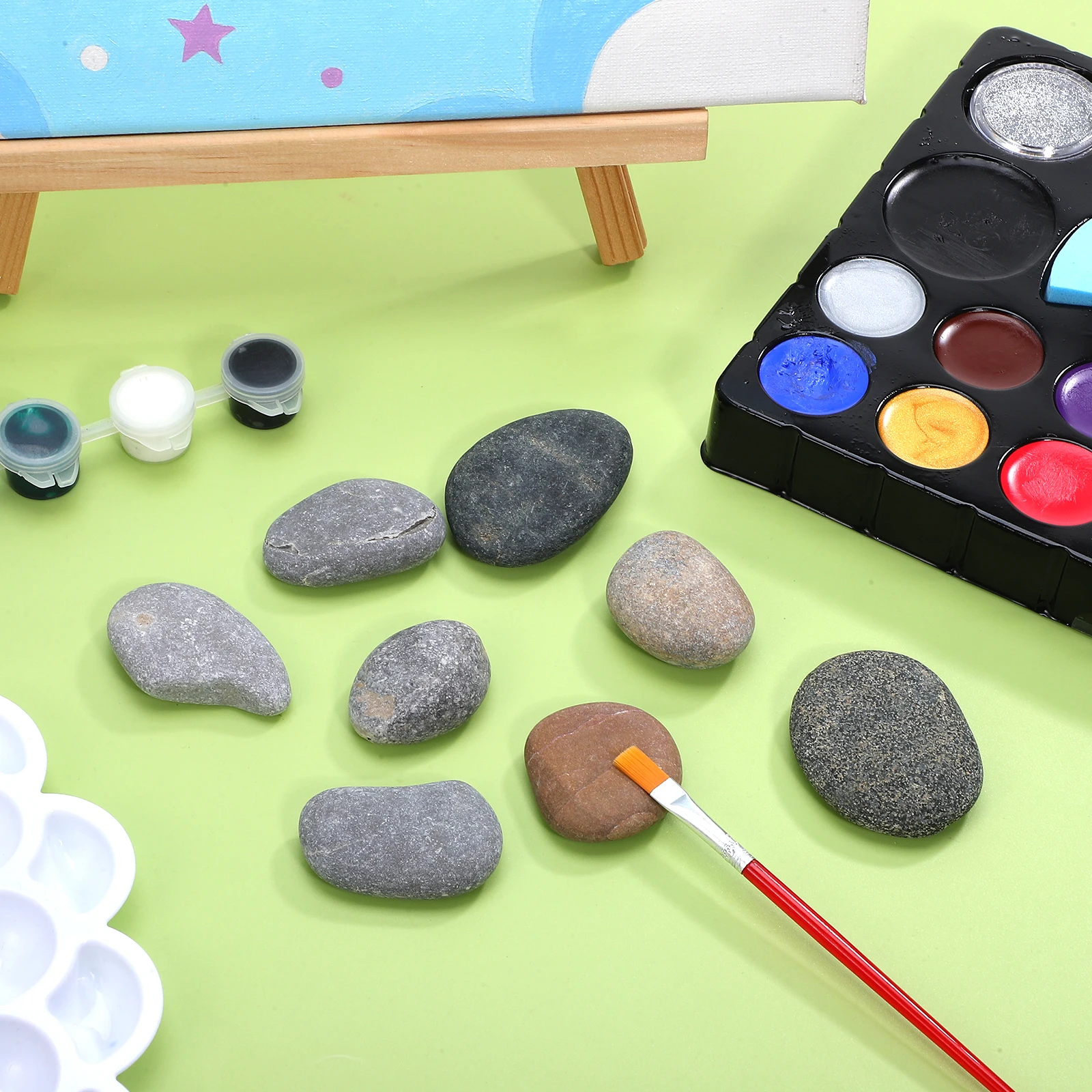 

8PCS Smooth Drawing Painted Craft DIY Art Painting Rocks And Stones Creation River Rocks Drawing Stones HandPainted