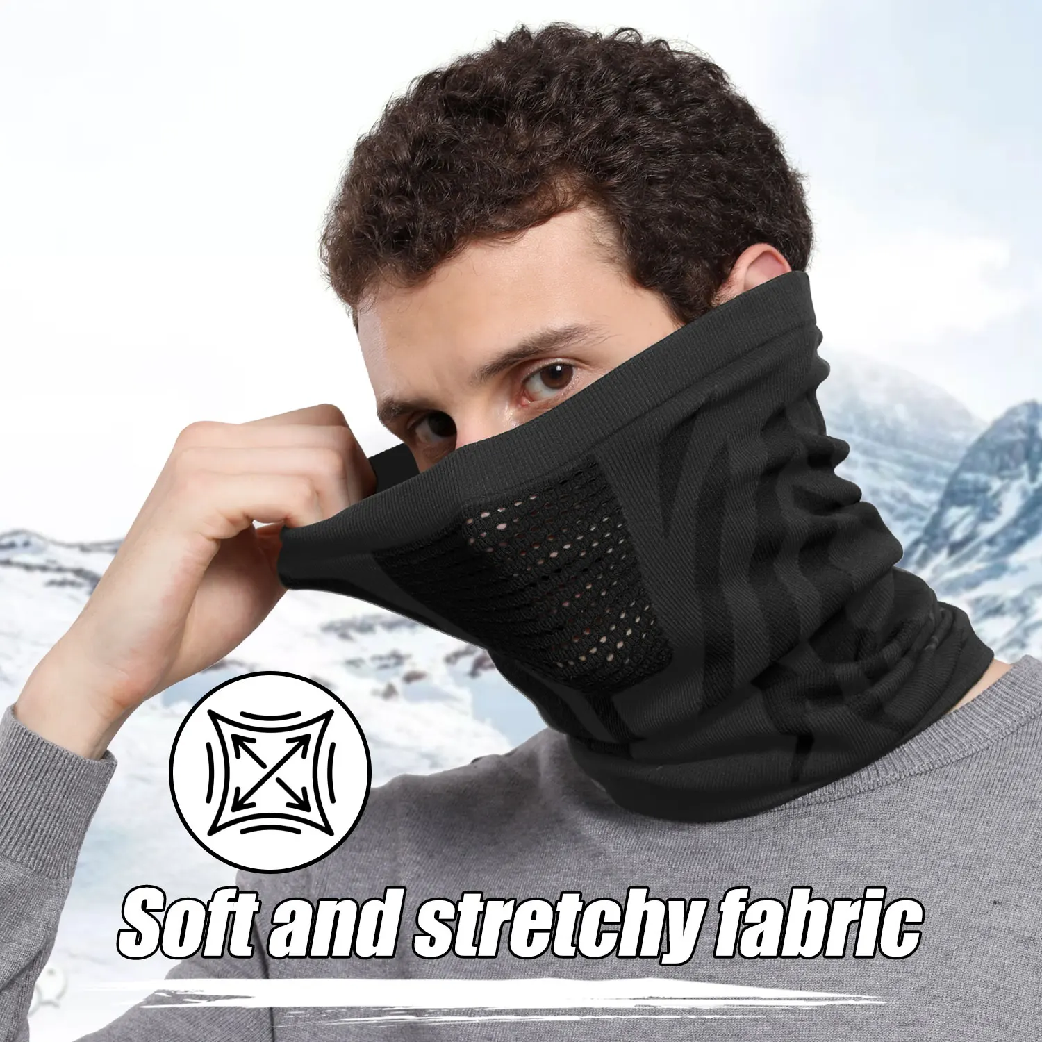 Winter Bandana Neck Warmer Gaiter Breathable Face Mask Cover Ski Sports Running Hiking Outdoor Windproof Scarf Soft Headwear Men