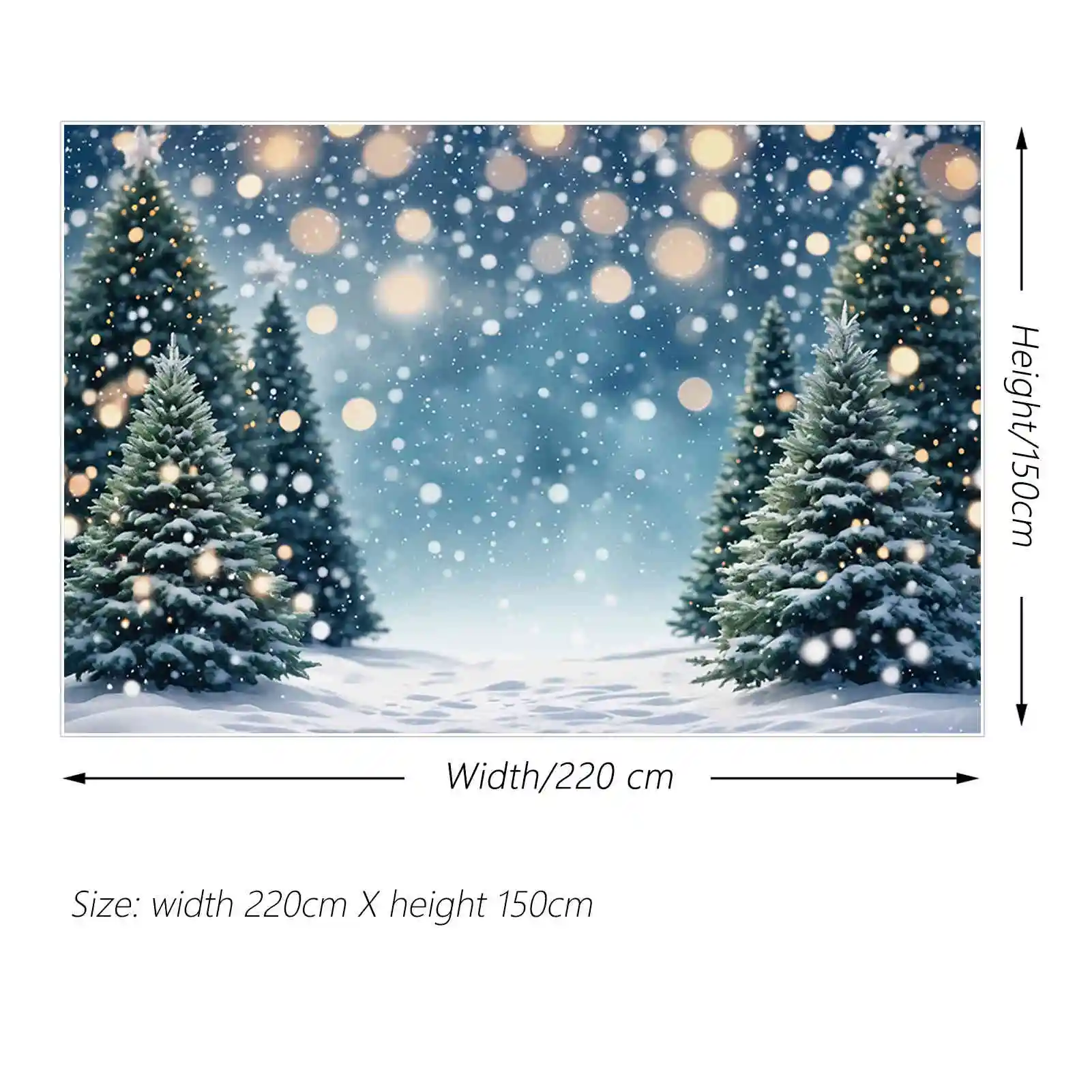 Moon. qg Winter Kiefer Hintergrund Weihnachten Schnee im Freien Feld Kinder Kulissen benutzer definierte Party Dekorationen Fotoshooting Requisiten