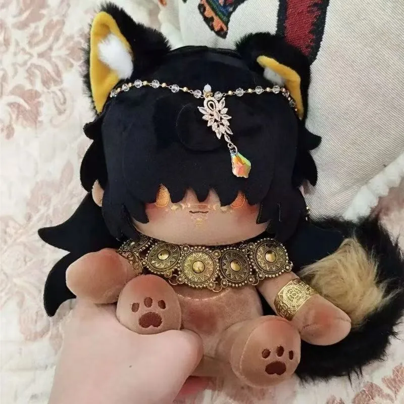 20cm Anime Game Attributes Sultan Kawaii Cosplay Soft Cotton Doll Body With Ears Cartoon Sitting Toy Figure Fans Collection Gift