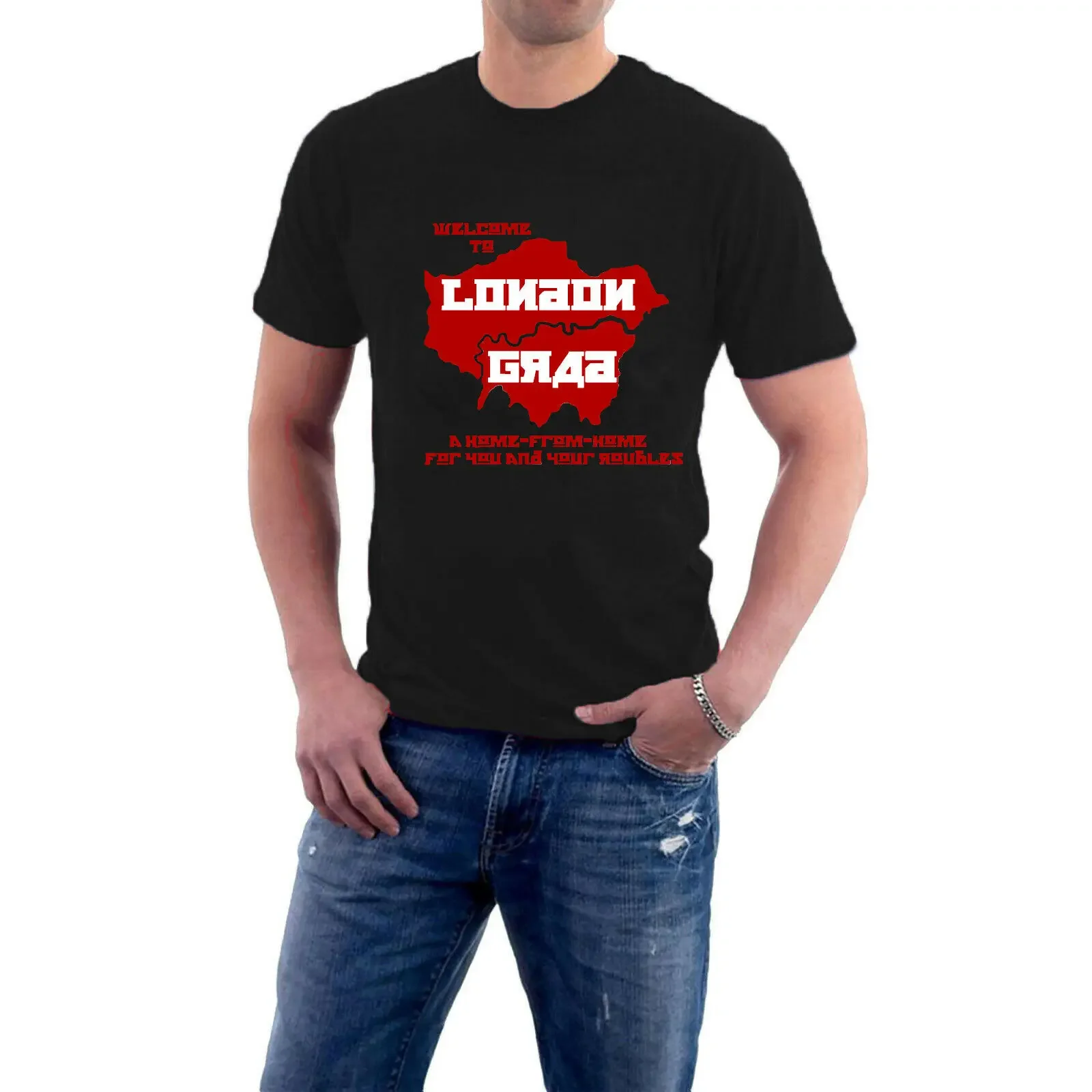 London T-shirt WELCOME TO LONDONGRAD ROUBLES Russian UK Russia Tee Men's 100% Cotton Casual T-shirts Loose Top Size S-3XL