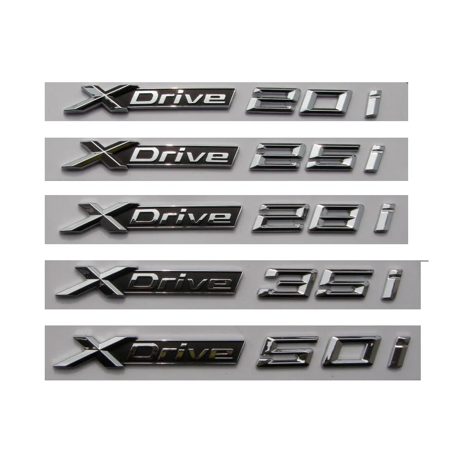 

Chrome ABS Trunk Number Letters Badge Emblems Sticker for BMW XDrive 20i 25i 28i 48i 35i 40i 50i