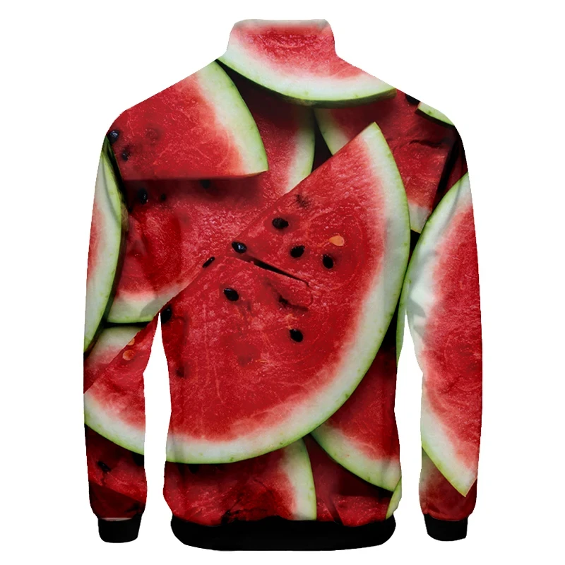 Watermelon Jacket For Men Kids 3d Printed Zipper Coat Casual Street Zip Up Jackets Tops Spring Autumn Bomber Sweatshirt Coat