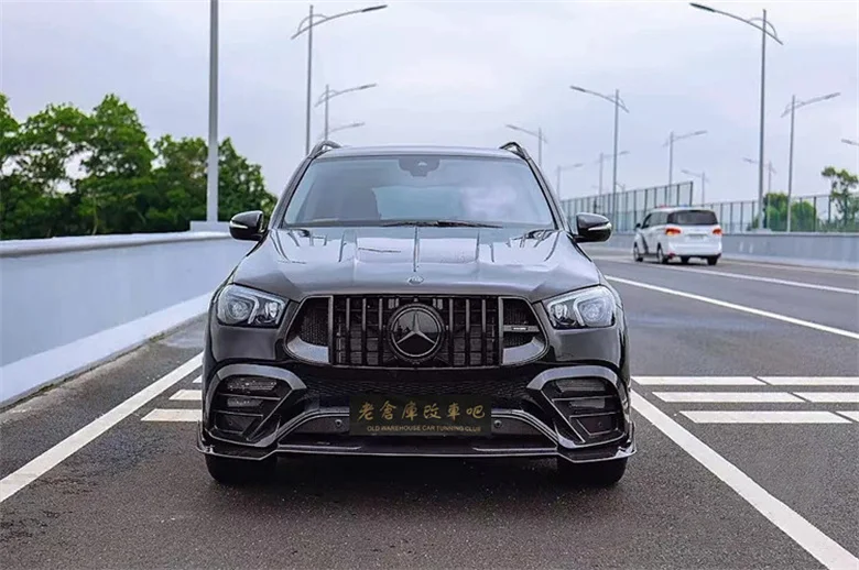 Front bumper Lip For Mercedes-Benz GLE63 GLE 63 SUV AMG 2020-2024 AMG Spoiler Lid Fog light Air Vent Outlet Cover Carbon Fiber