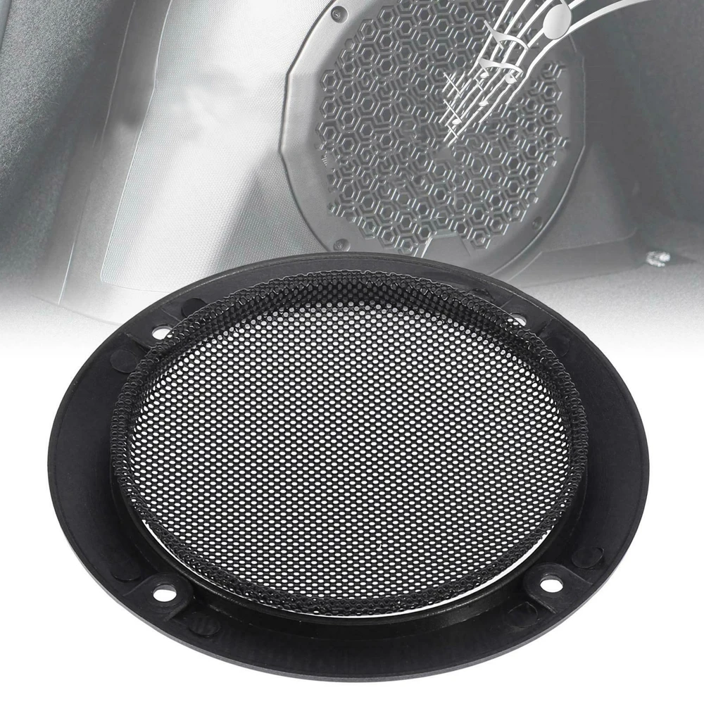 

1pc Universal Car Speaker Audio Grill Cover Steel Auto Mesh Woofer Car Subwoofer Decorative Ring Car Electronics Accessories