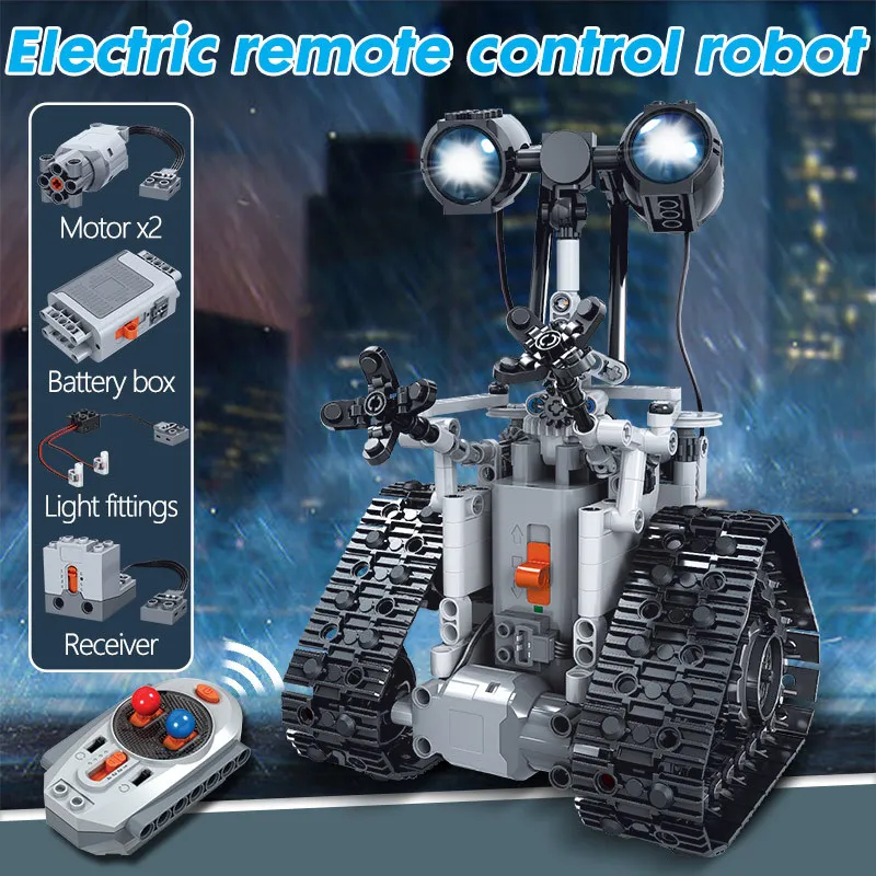 NEW 408PCS Creative Technical RC Robot Electric Building Blocks City Remote Control Intelligent Robot Bricks Kids Christmas Gift