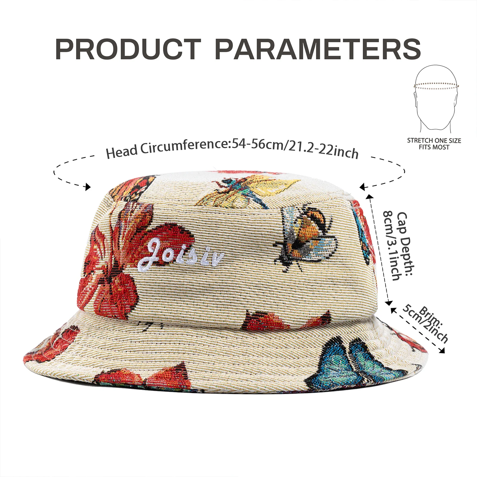 JOISIV New Fashion Printed Casual Bucket Hat, Unisex, Lightweight Breathable Cotton, Ideal for Outdoor Travel, Camping & Leisure