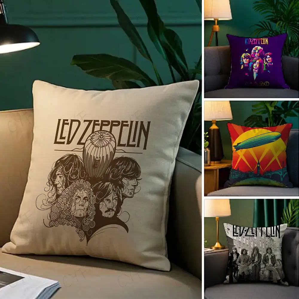 Rock Band L-Led Zeppelin Pillow Case Custom Printed Brushed Fleece Pillow, Baby Skin-Touch, Eco-Friendly Dye-Sublimation Cushion