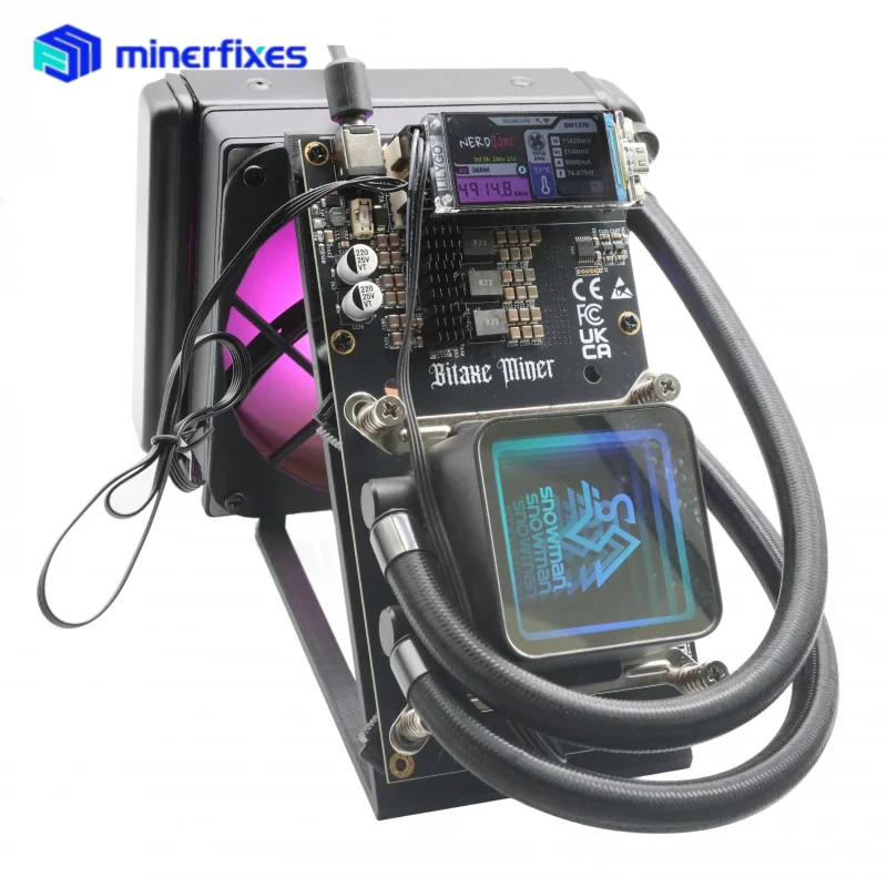 جهاز تعدين بيتكوين صغير العلامة التجارية الجديدة NerdQaxe Hydro 4.8TH/S 60 واط BTC مينر 4 BM1370 رقائق 2.4G WiFi مفتوحة المصدر أداة التشفير جهاز تعدين اليانصيب #6