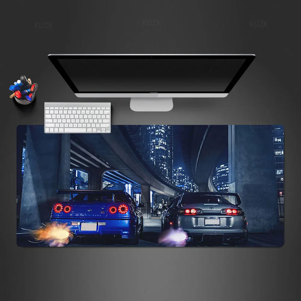 Sports Car Gaming Mousepad, Race Car Desktop Accessories Mat, Rubber Anti-slip Keyboard Pad, Computer Office XXL Game Mouse Pad