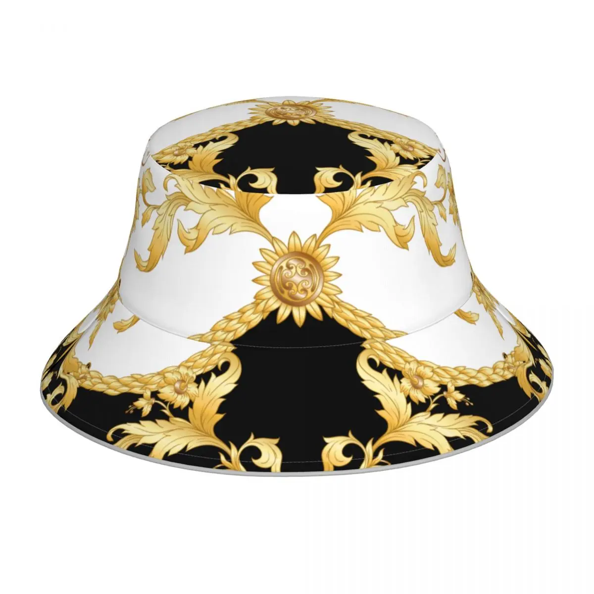 Baroque Reflective Bucket Hat Summer Hats Fisherman Hat Foldable Women Men Sunscreen Shade Caps