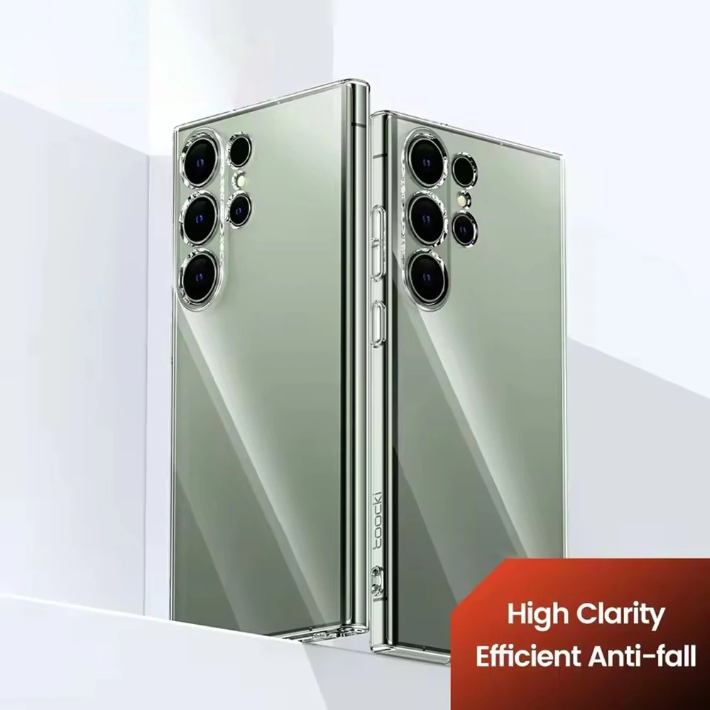 Gehobene Handyhülle für Samsung S24 S23 S22 S21 Plus S25Ultra Clear Case für S23 S21 FE Transparente weiche TPU-Schutzhülle