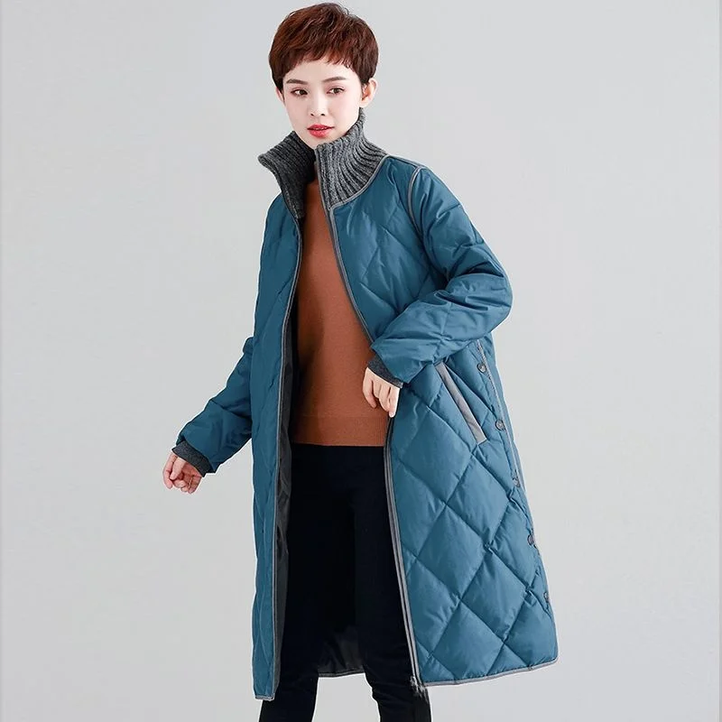 

Женское зимнее пальто средней длины, утепленное, до колен, модное, свободного кроя, больших размеров, хлопковая куртка, верхняя одежда