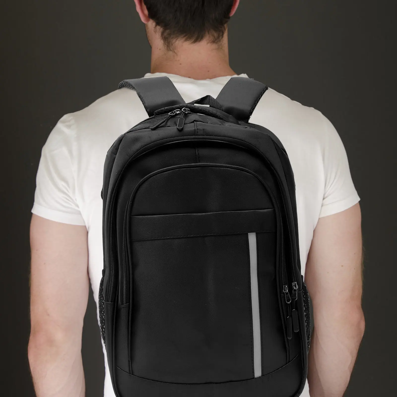 

Рюкзак с регулируемым плечевым ремнем, большой вместимости, для активного отдыха, для мужчин и женщин, черный, сумка через плечо