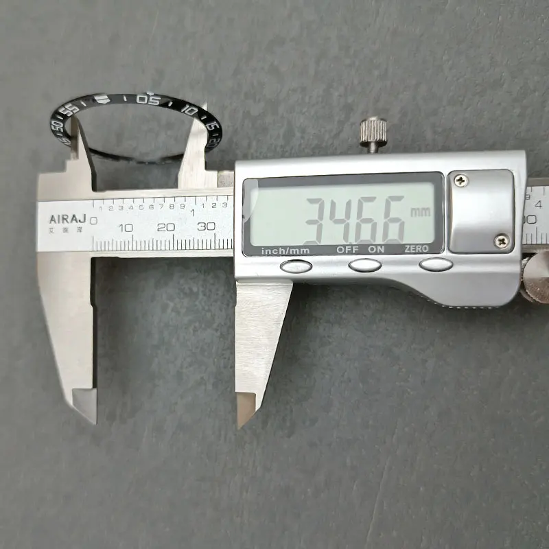 Bisel de cerámica inclinable de 41,5mm * 34,7mm, anillo de inserción con incrustaciones de caja de reloj, reemplazo enchufable de piezas de accesorios de reloj