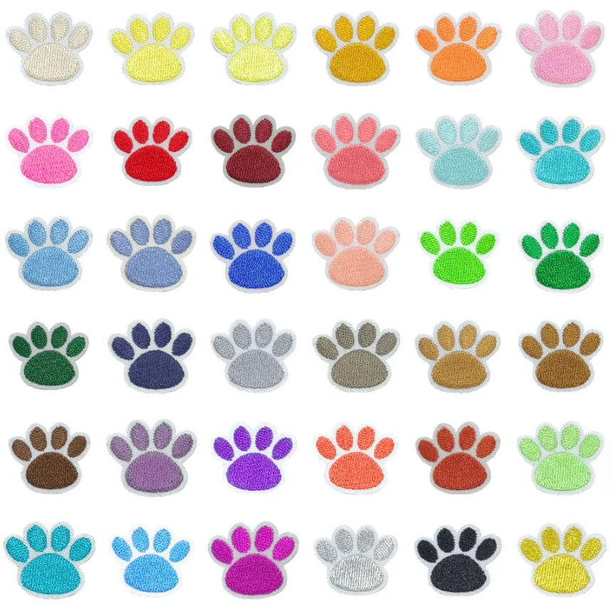 10 Pcs Colorful Foot Embroidered Patch Iron Sew On Clothing Hat Bag Shoe Repair Applique Phone Gift Box Decor DIY Accessory