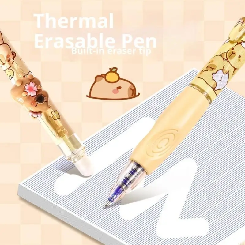 مجموعة أقلام قابلة للمسح بالحرارة مكونة من 6 قطع ورؤية منخفضة الإضاءة وقبضة مريحة أداة عمل للدراسة متعددة الأغراض K1KF