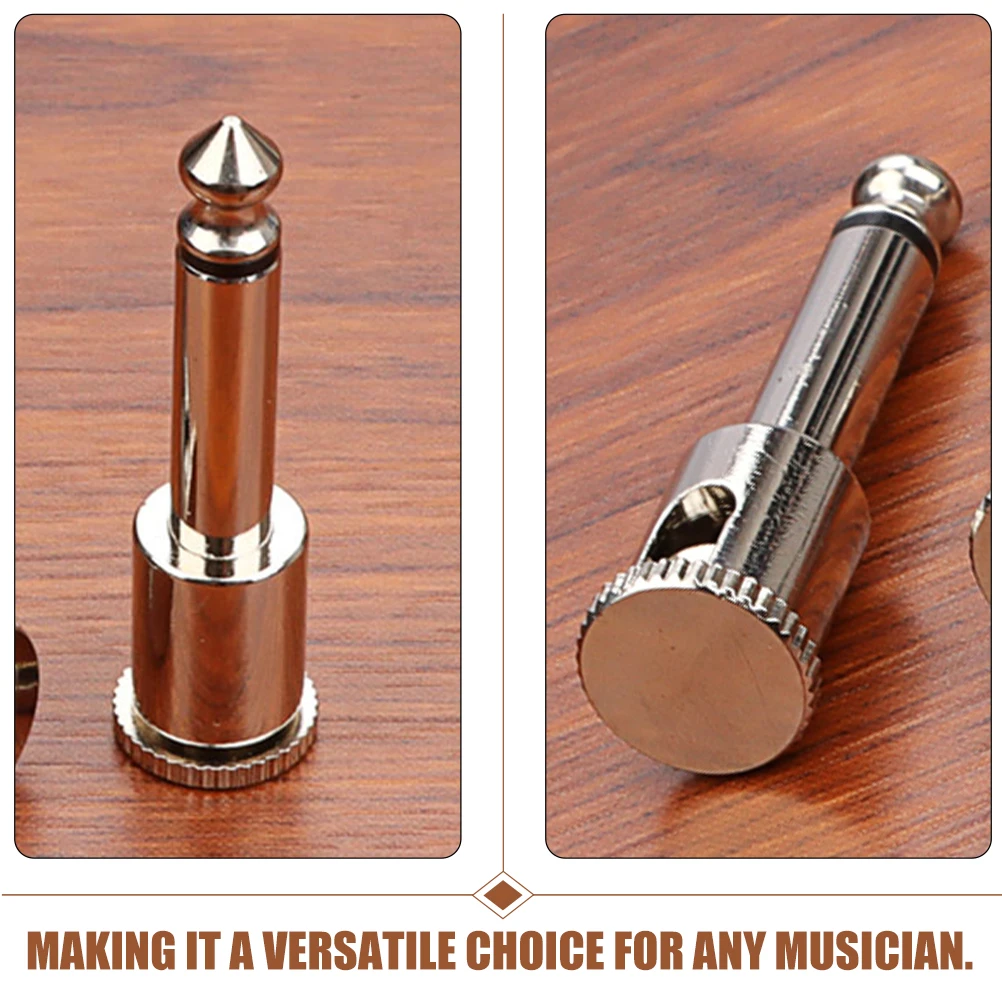

2pcs Silver Guitar Plugs Durable Metal 6.35mm Connector Cable Accessories Electric Guitar Pedal Board Couplers